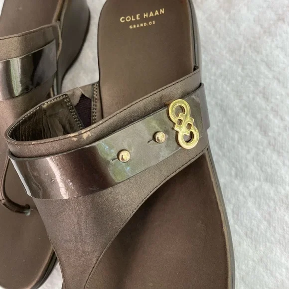 NWT COLE HAAN Brown Woman Thong Sandal size 8B - Picture 3 of 9